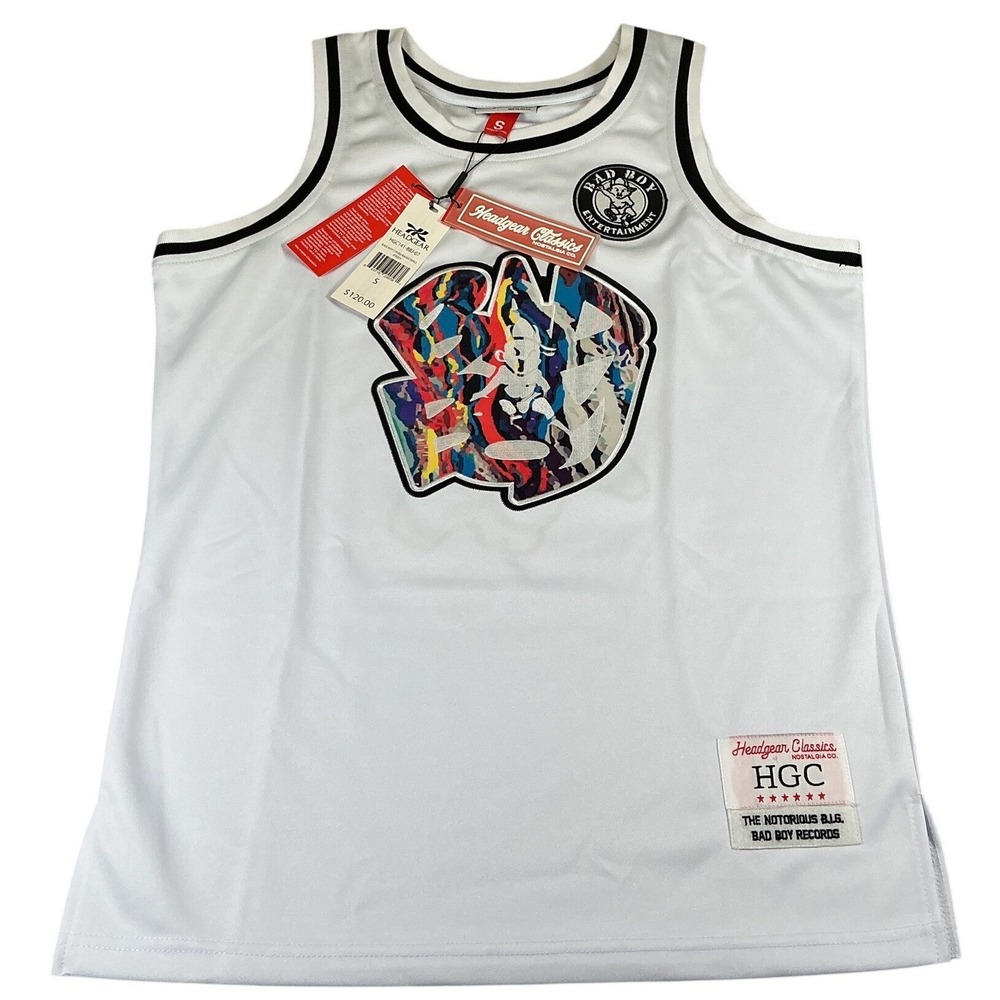 Headgear Classics Bad Boy Coogi Basketball Jersey White Men's Small NWT